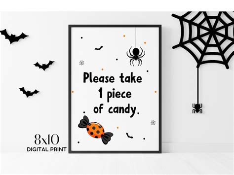 Please Take 1 Piece Of Candy Sign Digital Download Halloween Sign