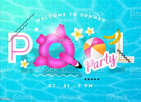 Pool Party Summer Vector Illustration Stock Illustration Download Image Now Beach Banner
