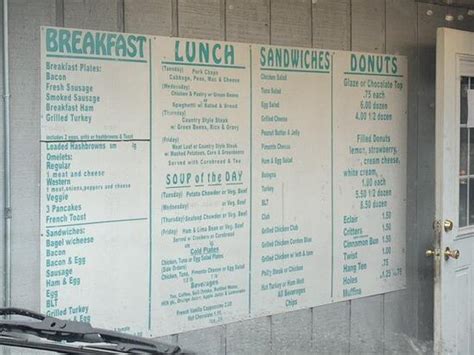 Menu At Donut Shop Restaurant Whiteville