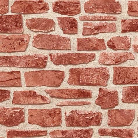 Holden Red Brick Effect Wallpaper Realistic Traditional