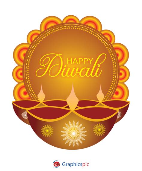 Illustration Of Diya On Happy Diwali Holiday Background For Light