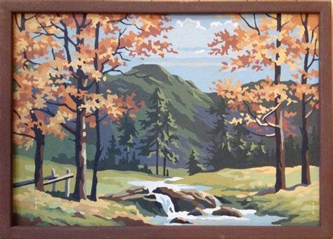 Paint By Numbers Farmhouse Mountains And Fall By Morganscreek Vintage