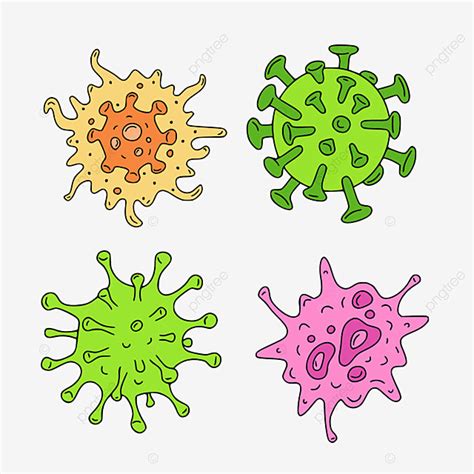 Viruses Vector Art Png Cartoon Bacteria Viruses Clipart Vector Covid
