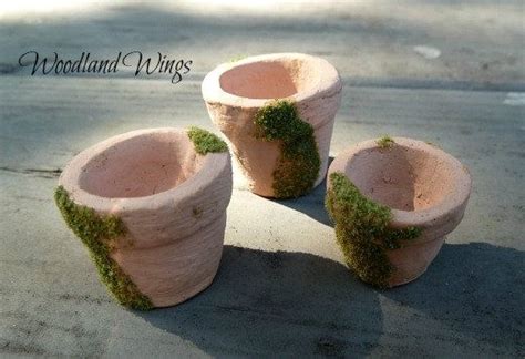 Miniature Clay Pots For Miniature Gardens For By Woodlandwings