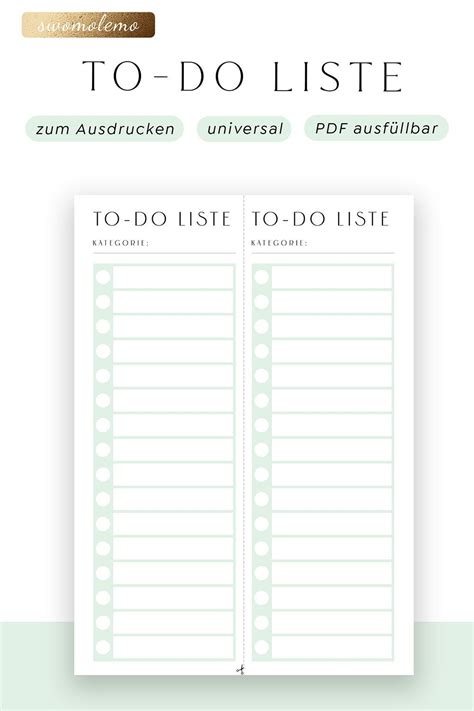 To Do Liste Zum Ausdrucken Kostenlos Free Printable Kochplan