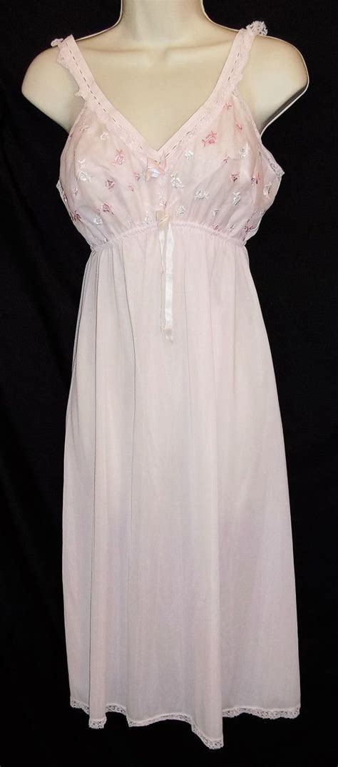 Vintage Lingerie 1950s Adonna Pink Nightgown From Pennys Size 36 Pink