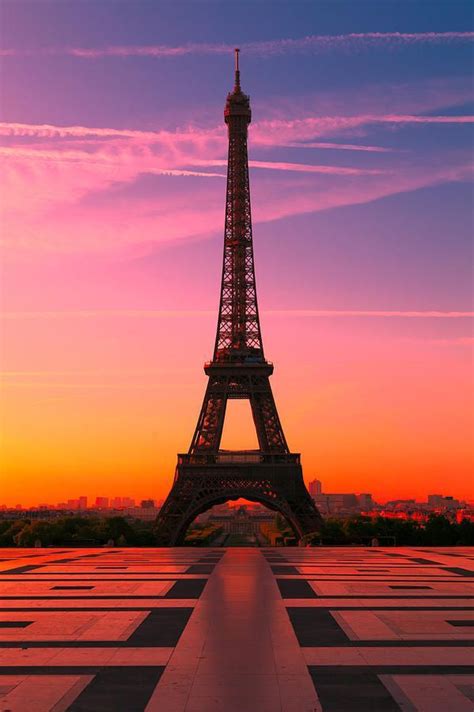 Eiffel Tower Square Sunsetmobile Wallpapercitytravel Paris Sunset