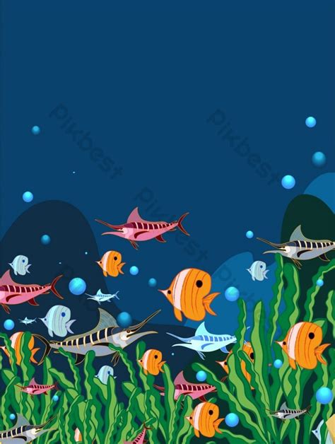 Blue Drawing Cartoon Ocean Background Ai Backgrounds Free Download