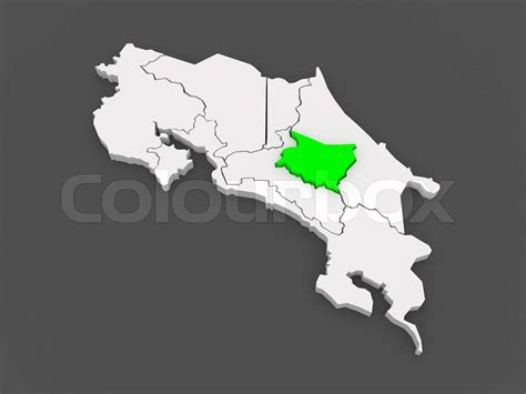 Map Of Cartago Costa Rica Stock Image Colourbox