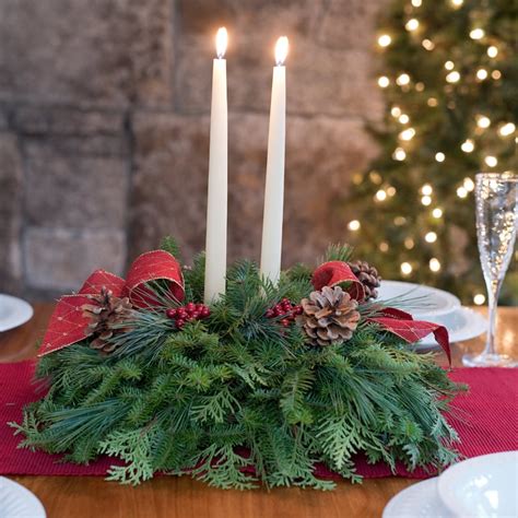 Christmas Table Centerpiece Fresh Evergreens Christmas Etsy