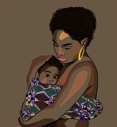 African Mother And Child Paintings