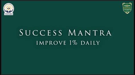 Success Mantra Improve 1 Daily Youtube