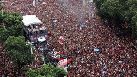 The club`s maiden game took place only in 1912. Flamengo: Copa Libertadores champions celebrate in Rio ...
