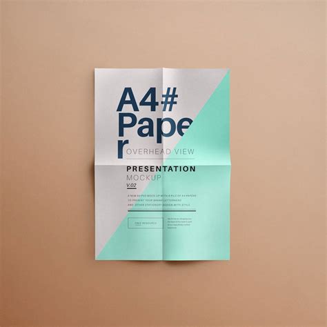 Free A4 Folded Paper Mockup Mockuptree