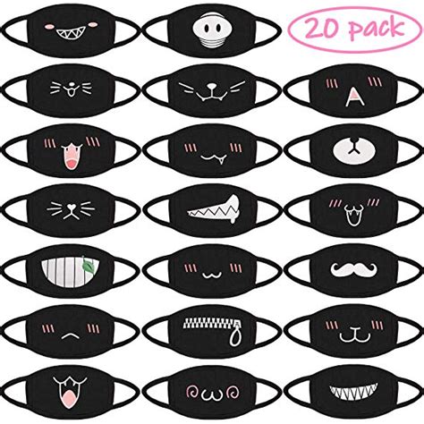 Amazon.com: BBTO 20 Pieces Mouth Mask Unisex Cotton Face ... See more ideas about cartoon, face mask, mask.
