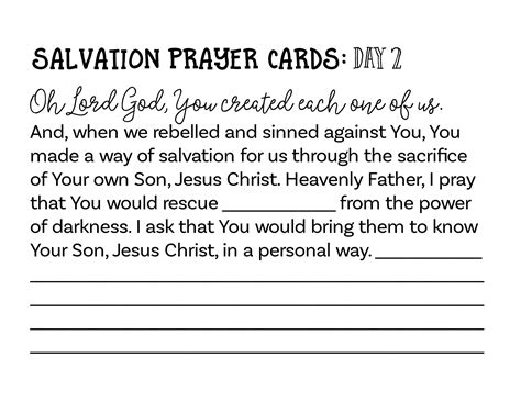 Salvation Prayer Cards Kids Bible Teacher