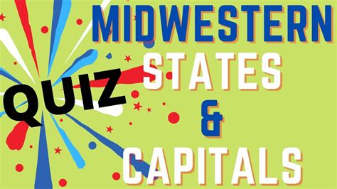 Us States 12 Midwestern States And Capitals Quiz For Kids And Adults