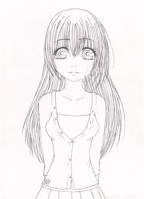 Crying Girl Lineart By Mizu Chanx3 On Deviantart