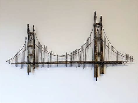 Curtis Jere Golden Gate Bridge Metal Wall Sculpture Epoch
