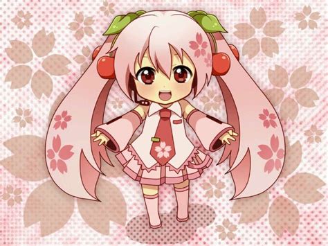 The Cherry Blossom Tree Cute Anime Chibi Chibi Hatsune Miku