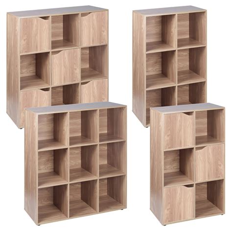 69 Cube Oak Modular Bookcase Shelving Display Shelf Storage Unit Wood