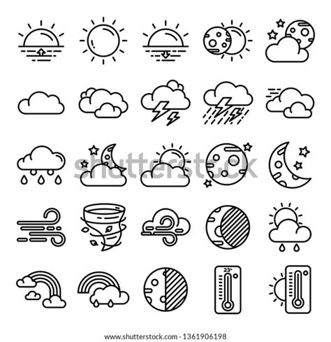 Weather Icons Pack Isolated Weather Symbols Stock Vector Royalty Free