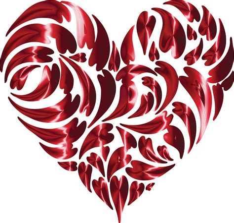 Free Clipart Of A Heart Made of Shiny Red Hearts png image