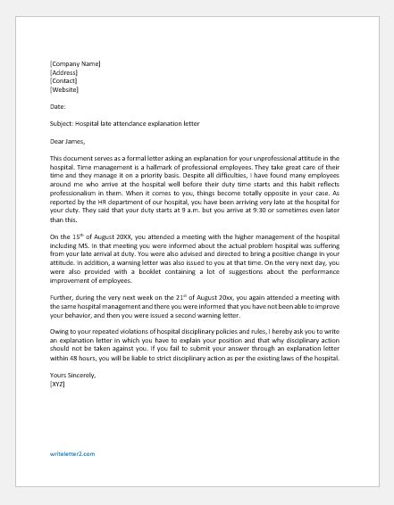 Sample Explanation Letter For Allegations Hr S Guide To Show Cause