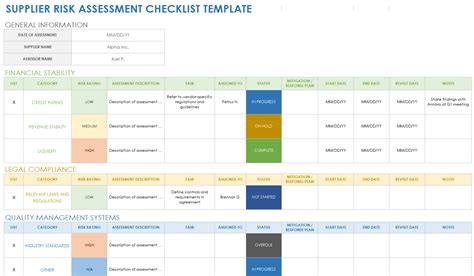Free Supply Chain Risk Assessment Management Templates Smartsheet Vendor Supply Chain Risk