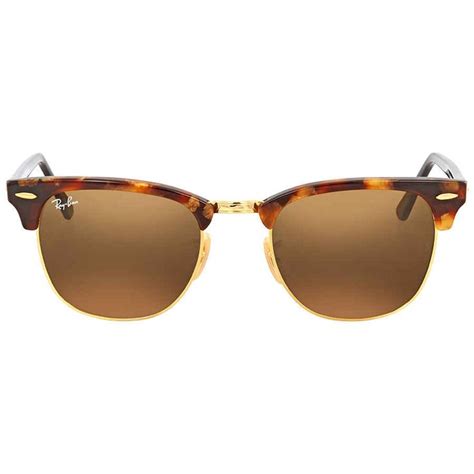 Ray Ban Clubmaster Fleck Brown Classic B 15 Unisex Sunglasses Rb3016