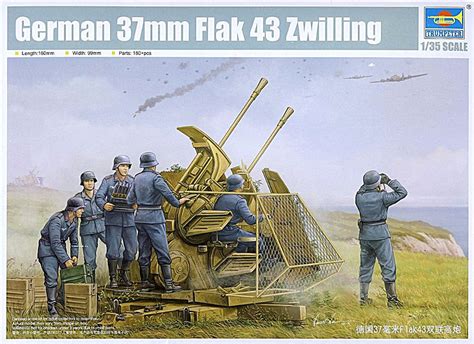 German 37mm Flak 43 Zwilling Trumpeter 135