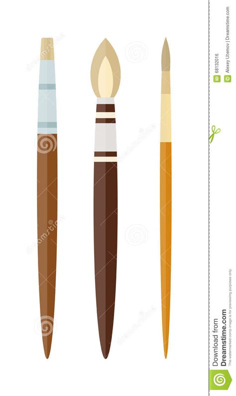 Vector Artist Brushes Isolated On White Stock Vector Illustration Of