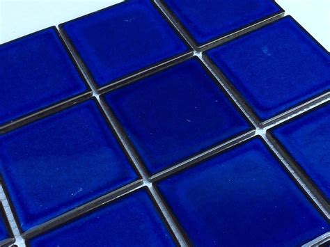3x3 Cobalt Blue Tile Smooth Glossy Porcelain Mosaic Tile Pool Rated Kitchen Backsplash