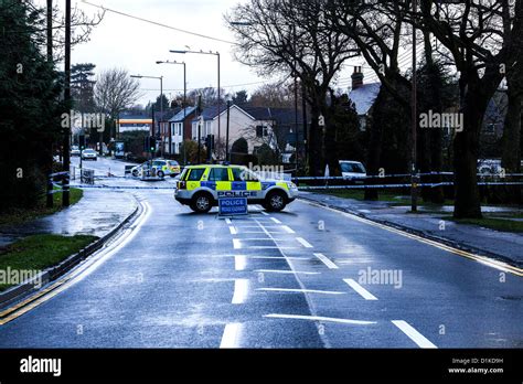 Scene Of Violent Crime In Benfleet Essex With Police Vehicles Guarding