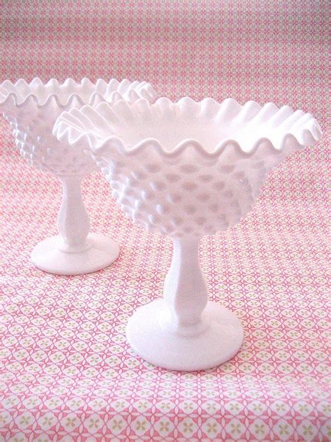 Vintage White Hobnail Milk Glass Candy Dishes Hobnail Milk Glass Milk Glass Decor Milk Glass