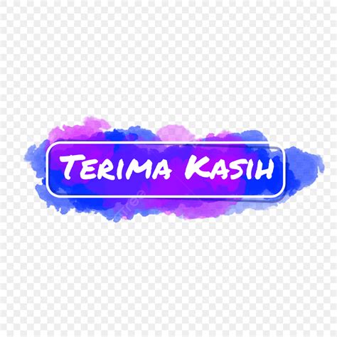 Terima Kasih نص أزرق ألوان مائية خلفية شفافة قصاصة فنية تيريما كاسيه نص قصاصة فنية شكرا جزيلا