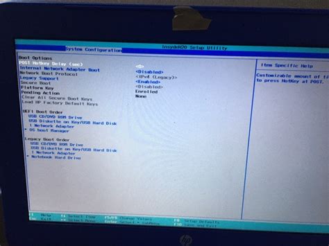Unable To Change Boot Order Hp Support Community 7282217