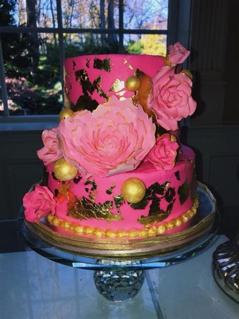 Kennedy Super Sweet Sixteen Candy Table Buffet Dessert Table Pink Decor Pink Ombré Birthday Cake