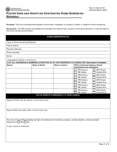 Form K 902 2178 Download Fillable Pdf Or Fill Online Foster Care And