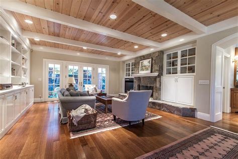 Favorite Natural Pine Ceiling White Painted Beams Neutral Walls