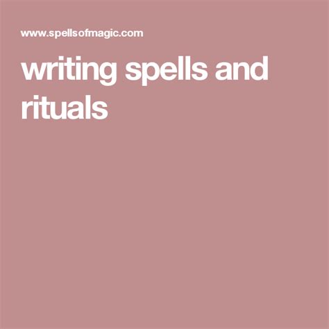 Writing Spells And Rituals Writing Rituals Spelling