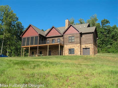 Total living area front porch, open deck, screened porch, breezeway, covered porch. Craftsman Style Lake House Plan with Walkout Basement