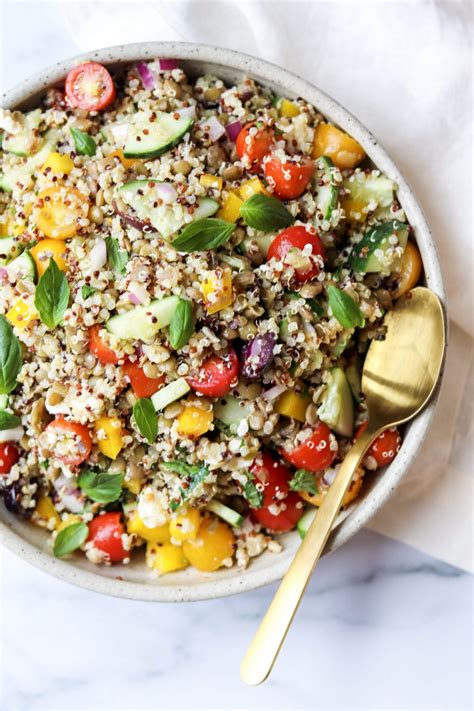 Greek Quinoa Salad With Lentils Gluten Free Daisybeet