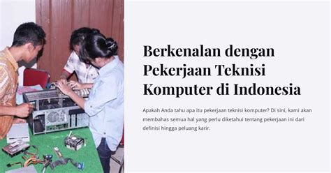 Berkenalan Dengan Pekerjaan Teknisi Komputer Di Indonesia Gamma