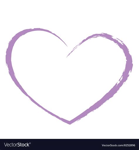 Purple Heart Drawing Love Valentine Royalty Free Vector