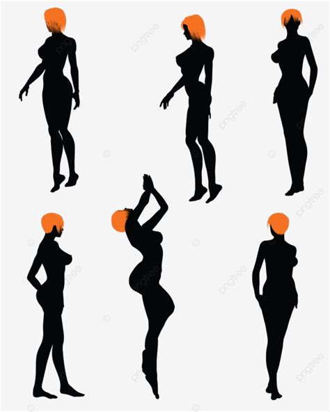 Nackte Sexy Mädchen Silhouette Set Hoch Illustration Jung Png Und Vektor Zum Kostenlosen Download