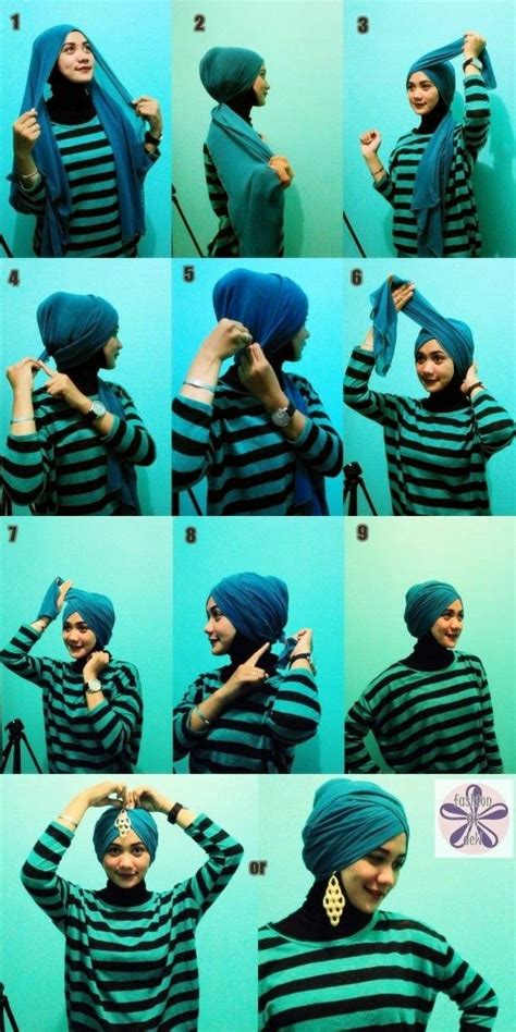 Cara Memakai Jilbab Pashmina Turban Cara Memakai Jilbab Tutorial Hijab