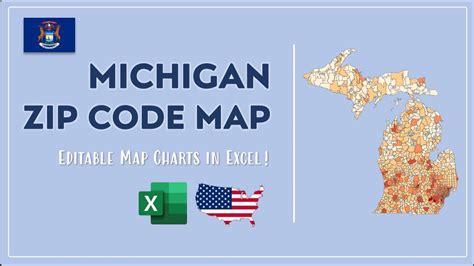 michigan zip code map printable