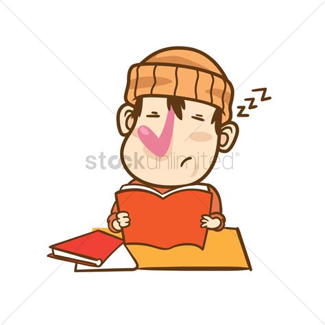 Find & download free graphic resources for tired cartoon. Cartoon character feeling sleepy while studying Vector ...