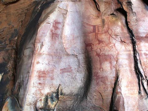 Cave Paintings In Rock Shelters Of Bhimbetka 2 In Explore Cave